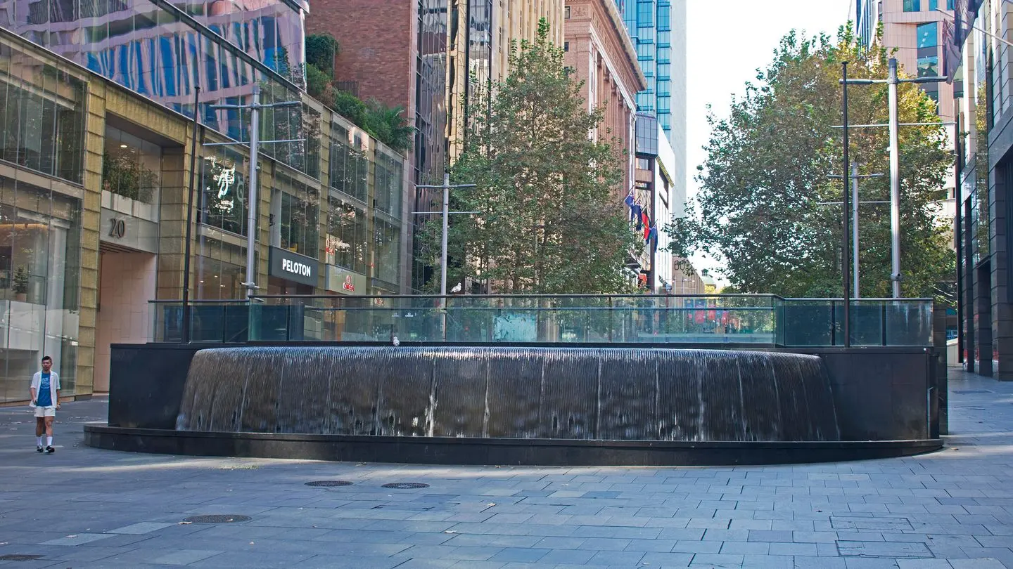 A fountain on Martin Place in central Sydney