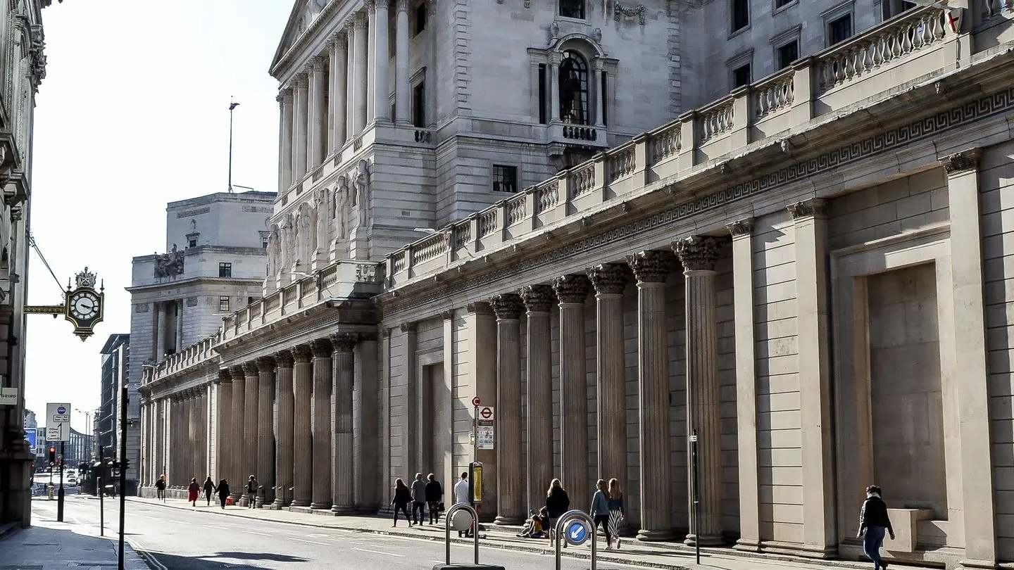 The Bank of England building in the City of London
