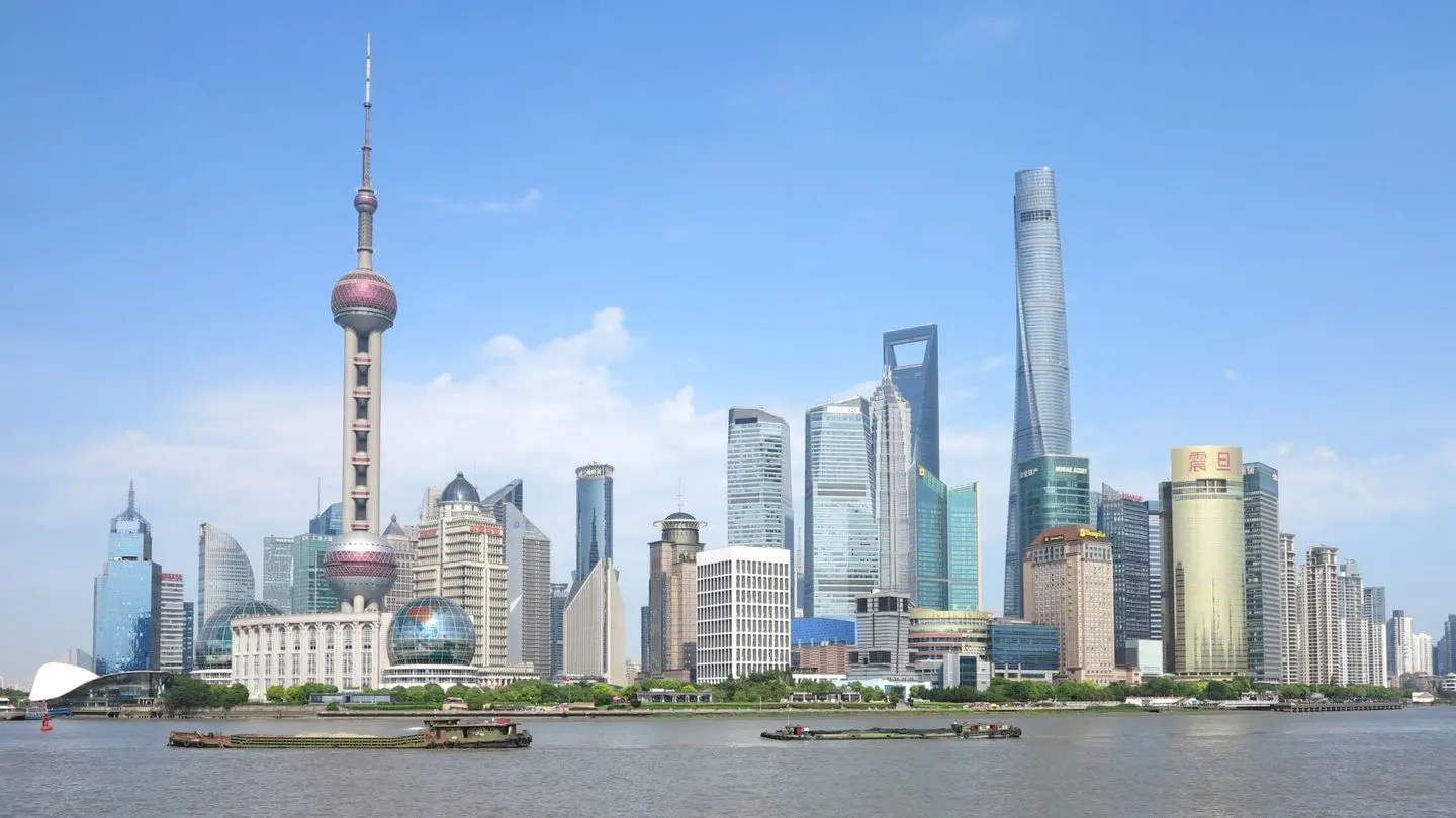 The Shanghai skyline seen from the Bund