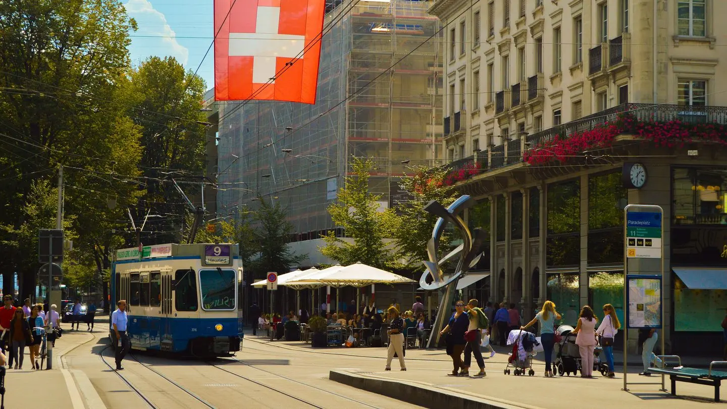 Bahnhofstrasse in Zurich in summer
